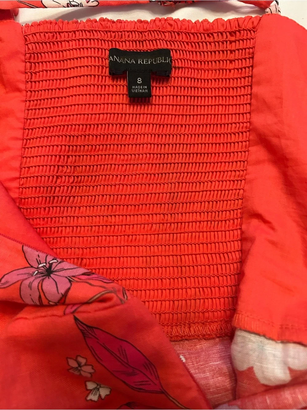 Banana Republic Floral Spaghetti-Strap Wide-Leg Crop Jumpsuit in Coral Size 8